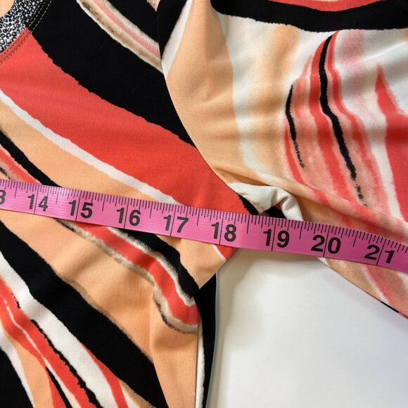 Calvin Klein Peach Swirl Abstract Print Colorful Shift Dress Women Sz 6 - Picture 9 of 14
